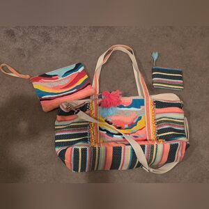 Colorful Striped America & Beyond Women's Bag Set